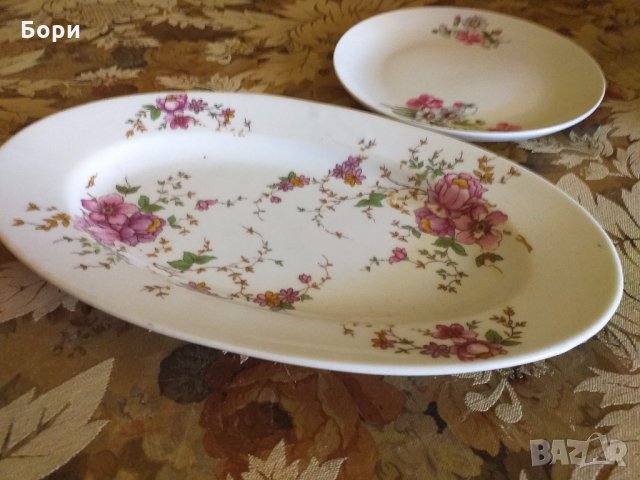 Порцеланово  плато цветя и чиния, снимка 5 - Чинии - 33192892