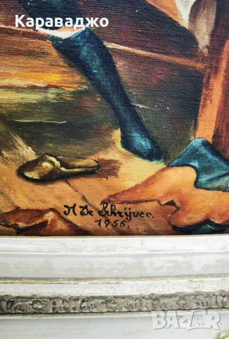 Старинна Картина 1955г, снимка 5 - Картини - 47601186