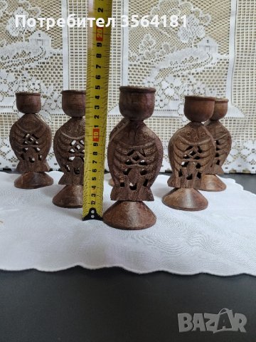 дървени свещници с формата на бухалче , снимка 3 - Други - 43838444