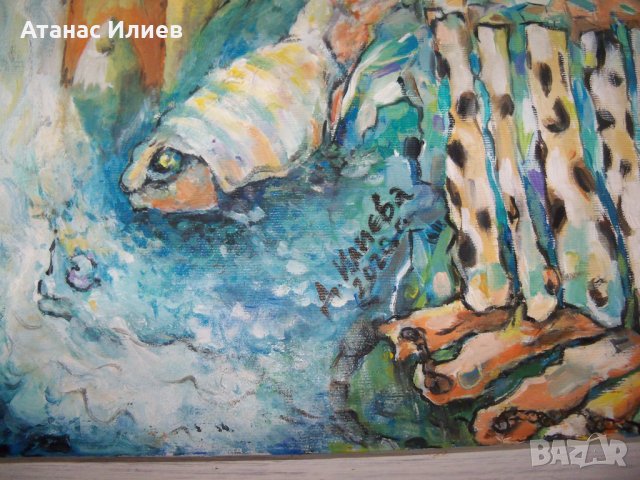 "Морски блянове" картина на худ. Десислава Илиева, снимка 3 - Картини - 32727205