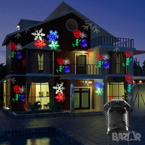 LED прожектор със сменяеми лещи с мотиви Хелоуин / Коледа, снимка 3 - Коледни подаръци - 35226096