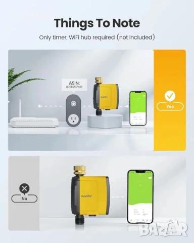 НОВ RAINPOINT WiFi таймер за поливане - TTV103WRF месингов входен разпръсквач..., снимка 2 - Друга електроника - 50529442