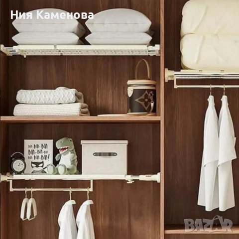 Разтегателен телескопичен рафт без пробиване 50–80 см – универсално решение за кухня,баня и гардероб, снимка 5 - Други стоки за дома - 52933947