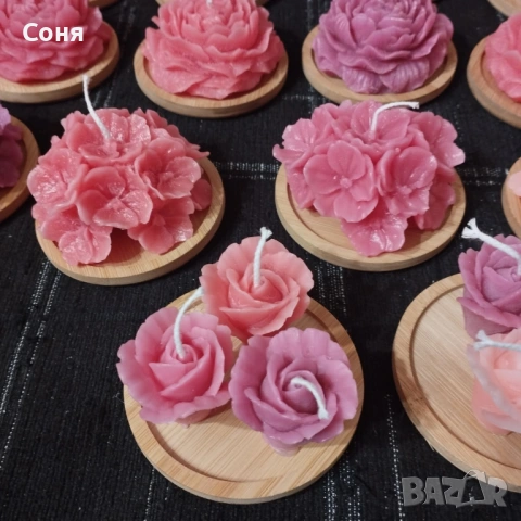 Восъчни ароматни свещи - цветя и рози , снимка 3 - Подаръци за жени - 53135924