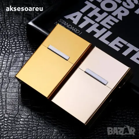 Качествена джобна кутия за стандартни цигари 80 мм. калъф от алуминиева сплав за пушачи за Подарък, снимка 15 - Табакери - 50227585