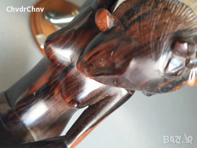 19см ръчна дърворезба статуетка/еротика/азиатска дървена скулптура/фигура на гола жена с огледало, снимка 8 - Статуетки - 52905614