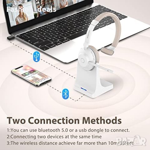 Нови Безжични слушалки Bluetooth с микрофон CVC шумопотискане за работа, снимка 6 - Bluetooth слушалки - 40609760