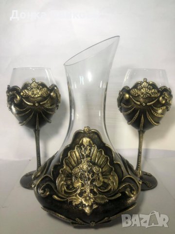 Декантер с две чаши, снимка 6 - Сервизи - 33293675