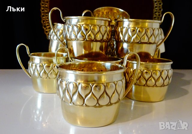 Позлатени чаши с разкошен релеф Wümak Germany 1899 г. , снимка 4 - Антикварни и старинни предмети - 39553305