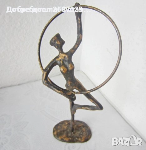 Балерина, гимнастичка - метал месинг метал  бронз фигура статуетка, пластика, снимка 18 - Статуетки - 39490028