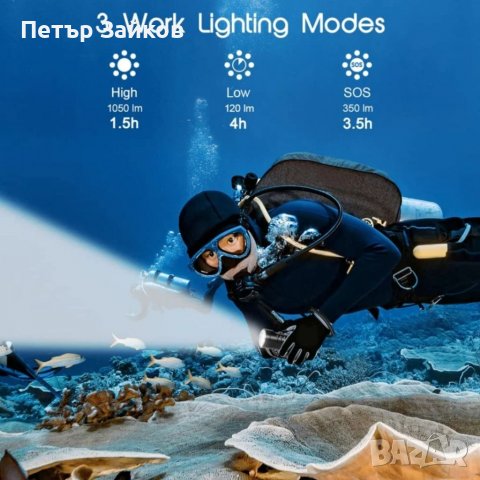 APLOS AP01 1050 лумена фенерче за гмуркане, снимка 4 - Водни спортове - 39244658