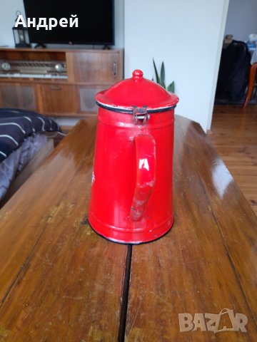 Стар емайлиран чайник #50, снимка 4 - Антикварни и старинни предмети - 38683940