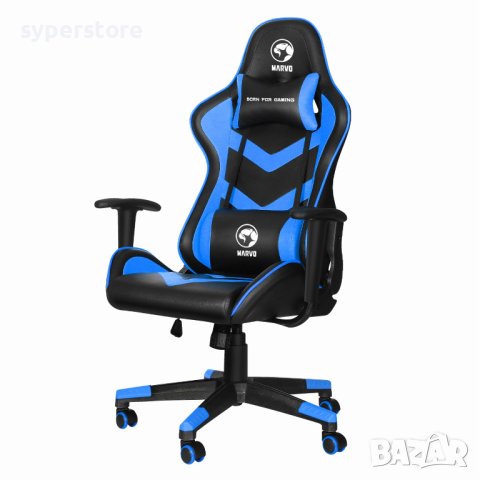 Геймърски стол Marvo CH-106-BL-V2 Синьо-Черен Ергономичен стол за геймъри, снимка 3 - Други стоки за дома - 40797586