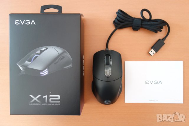 EVGA X12, 16,000 DPI, 5 Profiles, 8 Buttons, RGB, Black, снимка 1 - Клавиатури и мишки - 43957513