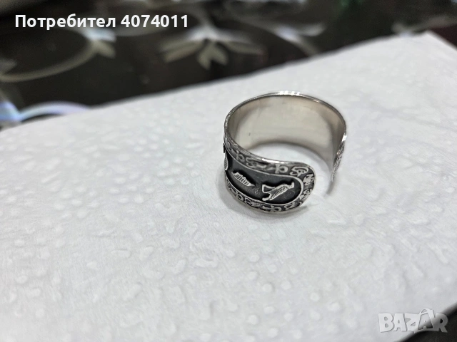 мъжки сребърен пръстен, снимка 3 - Пръстени - 53500525