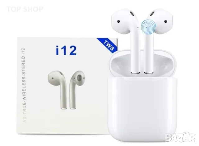 Безжични слушалки TWS  i12 A3 Pro Bluetooth 5.0, тъч контрол, 3D звук, Бели, снимка 3 - Слушалки и портативни колонки - 48476252