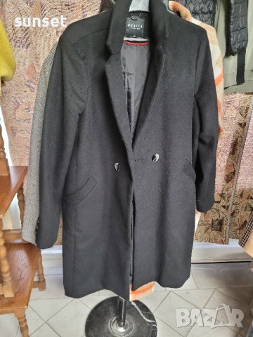 MOHITO класическо вълнено,черно палто- 42 размер , снимка 12 - Палта, манта - 43178302