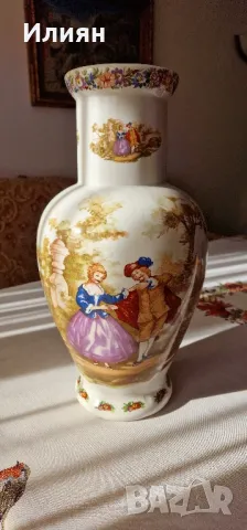 🌹 Прекрасна  голяма ваза с романтична сцена, снимка 5 - Вази - 47949136