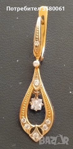 Руски златни обеци "Каплици", снимка 2 - Обеци - 52864485