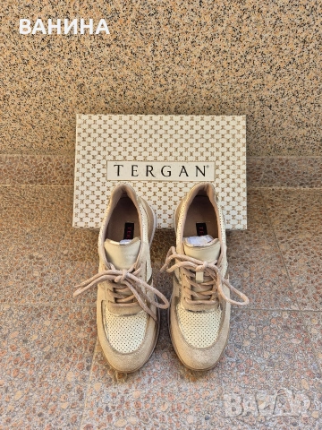 TERGAN ДАМСКИ СНИКЪРСИ С МОДЕРНА ВИЗИЯ В БЕЖОВ ЦВЯТ И ЗЛАТЕН БЛЯСЪК, снимка 7 - Маратонки - 53603061