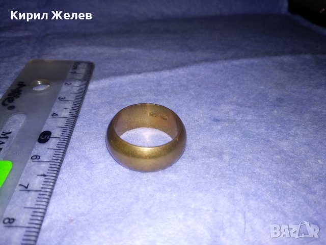 СТАРА ПОЗЛАТЕНА МЪЖКА ХАЛКА РЕТРО ПРЪСТЕН с ПЕЧАТИ 585 и 14К РЪЧНА ИЗРАБОТКА За КОЛЕКЦИЯ 32588, снимка 5 - Антикварни и старинни предмети - 39723558