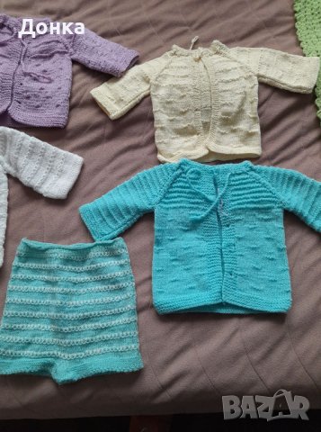 Ръчно плетени дрешки за новородено, снимка 3 - Комплекти за бебе - 36646430