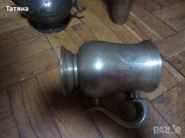  /старинен/съд за вино/декантер; тава за сладко/бакър/ ХАЛБА /МЕСИНГ/, снимка 9 - Сервизи - 37817662