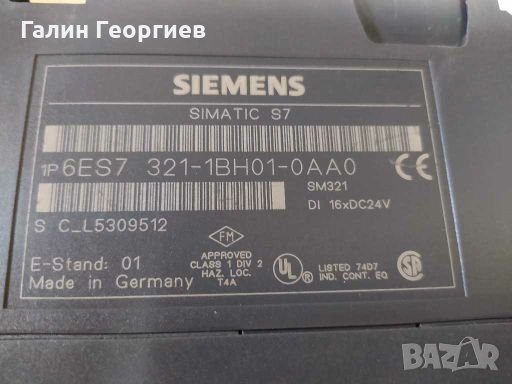 Siemens 6ES7321-1BH01-0AA0, SM321, 16DI, DC24V, снимка 2 - Друга електроника - 28664938