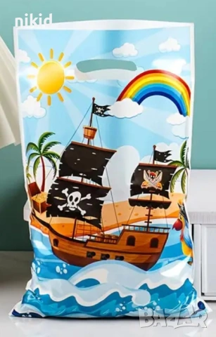 10 бр торбички Пирати Пиратско парти за сладки подарък рожден ден парти, снимка 5 - Други - 25791366