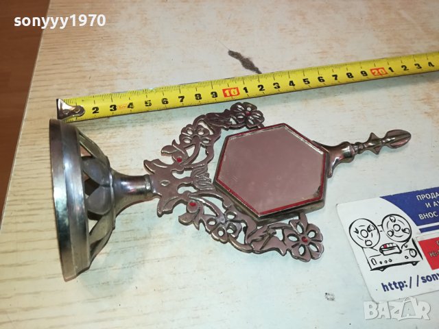 СТАРО МЕТАЛНО ОГЛЕДАЛЦЕ ОТ ФРАНЦИЯ 0412231122, снимка 8 - Антикварни и старинни предмети - 43265266