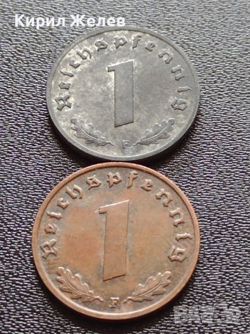 Две монети 1 райхспфенинг 1938г. / 1 райхспфенинг 1941г. Трети райх с СВАСТИКА редки 17385