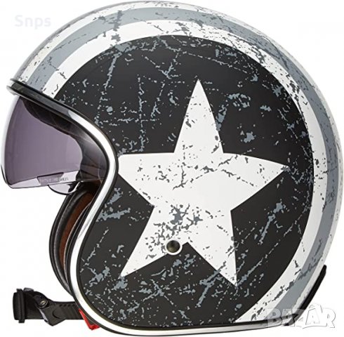 Ретро каска Origine Star Grey, размер S, снимка 6 - Аксесоари и консумативи - 36979909