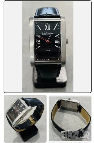Мъжки часовник ERIC CHEVILLAND, соларен, кожена каишка, добре поддържано състояние, снимка 2 - Мъжки - 50778257