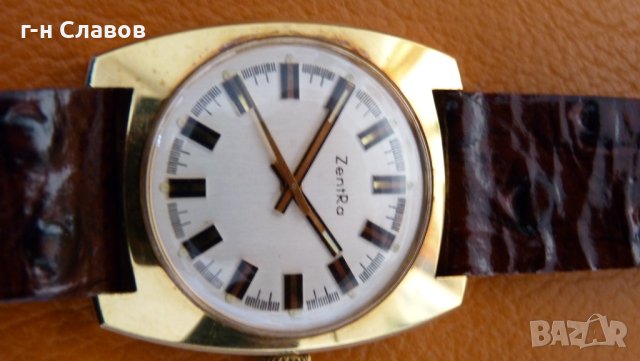 1980s ръчна механична ZENTRA. Отлична!, снимка 4 - Мъжки - 43636236