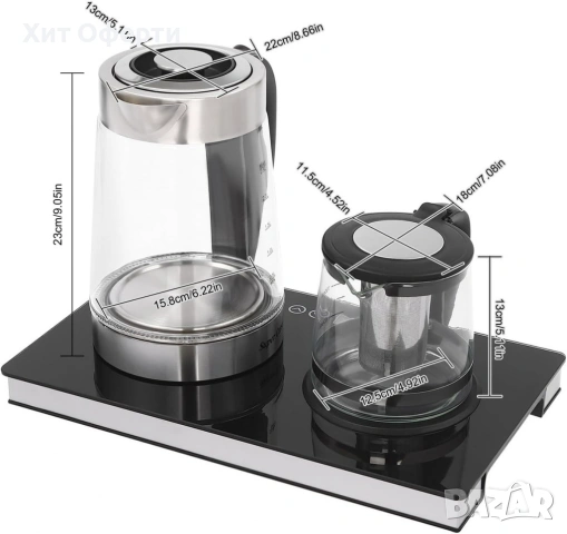 Цифров чайник 2 в 1 Lexical – 2200W, 2.5L, безжичен и с прозрачен индикатор, снимка 5 - Кани - 53220997