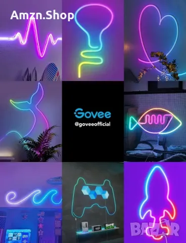 Govee RGBIC неонови LED ленти 3M Направи си сам форма с лед въже, снимка 6 - Лед осветление - 50196460