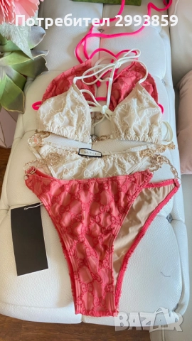 Бикини бански Гучи*Gucci technical gold chain, снимка 7 - Бански костюми - 51480412