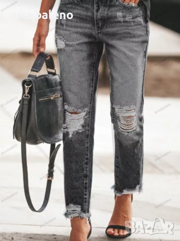 Дамски темпераментни скъсани дънки, 3цвята, снимка 6 - Дънки - 39179993