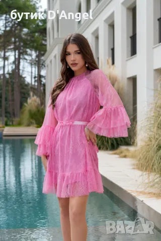Дантелена рокля DELICATAMENTE ROSA, снимка 3 - Рокли - 49760245