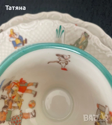 Винтидж немски комплект детски прибори за хранене Schumann, снимка 4 - Антикварни и старинни предмети - 53089415