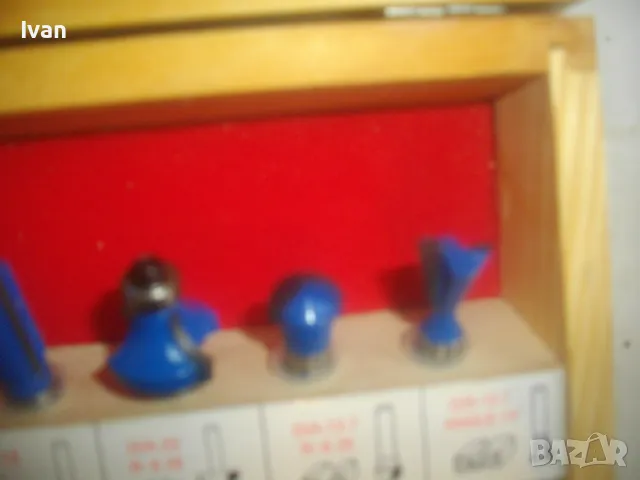 НОВ НЕМСКИ КОМПЛЕКТ 6 БРОЯ ФРЕЗИ ФРЕЗЕРИ ЗА ОБЕРФРЕЗА ЗА ДЪРВО ЗАХВАТ ОПАШКА ф8мм В ДЪРВЕНА КУТИЯ, снимка 11 - Други инструменти - 49775097