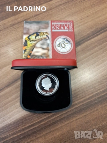 Сребро Лунар 1/2 oz унция  змия 2013 прууф лимитиран тираж., снимка 2 - Нумизматика и бонистика - 53246399