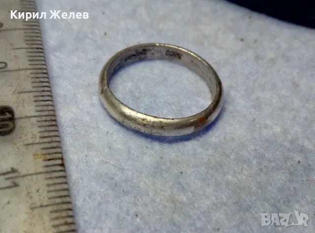 СТАРА КЛАСИЧЕСКИ МОДЕЛ СРЕБЪРНА ХАЛКА ПРЪСТЕН СРЕБРО S800 РЪЧНА ИЗРАБОТКА АНГЛИЯ 48584