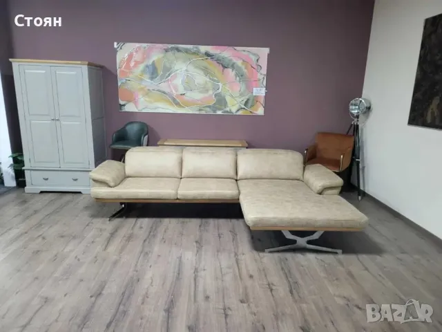 Бежов ъглов диван от плат "Bolsano"