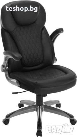 Ергономичен офис стол WOLTU, стол с висока облегалка и подлакътници с функция люлеене, снимка 2 - Столове - 51380094