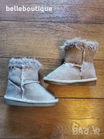 Детски сиви топли ботуши с панделки Primark 20-21 номер, снимка 4 - Детски боти и ботуши - 37048287