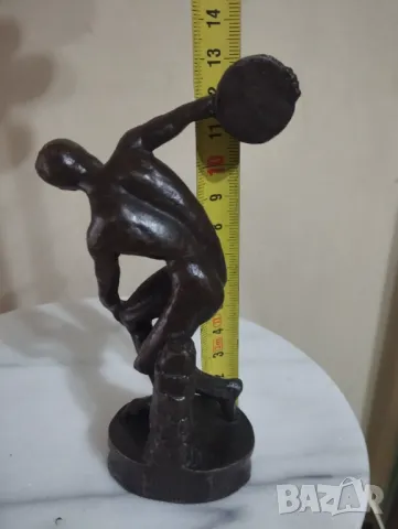 Бронзова статуетка-дискохвъргач, снимка 3 - Статуетки - 48307692