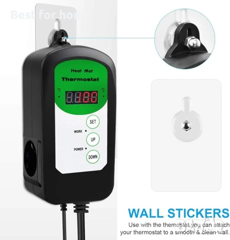 RIOGOO Цифров термостатен контролер за покълване на семена, влечуги и варене на пиво 68-108℉, снимка 5 - Друга електроника - 50708687