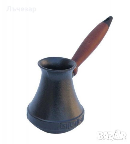 Джезве за кафе чугунено, емайлирано, с дървена дръжка., снимка 2 - Други - 27007757