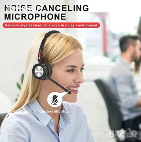 Нови Безжична слушалка с микрофон за компютър, 5.2 Bluetooth с микрофон, снимка 3 - Слушалки и портативни колонки - 49922849